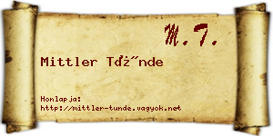 Mittler Tünde névjegykártya