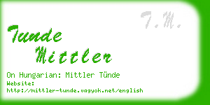 tunde mittler business card